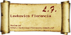 Levkovics Florencia névjegykártya